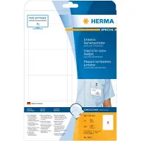 Herma Special - Ingen häftning - perforerad - vit - 90 x 60 mm 200 kort (25 ark x 8) taggar för namnskylt