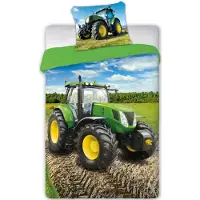 MCU Grönt traktor-sängklädesset 140x200 cm – 100% bomull