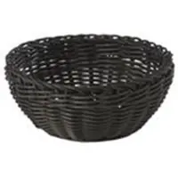 Multi Brödkorg Ø20x8 cm rund kraftig flätad PP svart, 48 st/krt