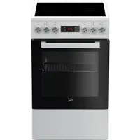 Beko FSM 57300 GW, Fristående köksspis, Vit, Rotations-, Röra, Framsida, Elektronisk, LED