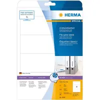 Herma Special - Papper - matt - permanent självhäftande - bestruket - vit - 192 x 61 mm - 90 g/m² - 100 etikett (er) (25 ark x 4) etiketter för filmappar