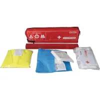 OX-ON Första hjälpen-sats comfort - 3 IN 1 safety kit inkl. varningstriangel & gul säkerhetsväst