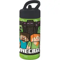 Minecraft drickflaska - Vattenflaska med flipfunktion och sugrör