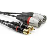Sommer cable HBP-M2C2-0300 Audio Adapterkabel [2x Cinch-stik - 2x XLR-stik 3-polet] 3,00 m Sort