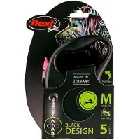 Flexi Black Design M 5 m Rosa rep lina