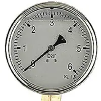 Erik Faergemann Manometer ø100, ned, 1/2, 0-16 bar rostfritt hus m/glycerin
