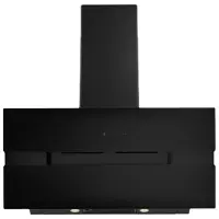 Silverline HISAR SL 3390-90 SR - Kåpa - vinklad skorsten - bredd: 89.6 cm - djup: 32.9 cm - utsug och återcirkulering (-) - utan motor - svart