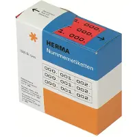 Herma - Svart, röd - 10 x 22 mm 3000 etikett (er) (1000 ark x 3) självhäftande nummeretiketter