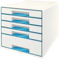 Leitz WOW CUBE - Lådskåp - 5 lådor - för A4 Maxi - metallic-blå