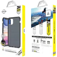 Itskins Level 3 Supreme // Frost Antimicrobial - Baksidesskydd för mobiltelefon - termoplastisk polyuretan (TPU) - grå, svart - för Apple iPhone 11 Pro, X, XS