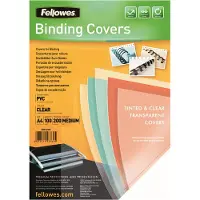 Fellowes - A4 (210 x 297 mm) - 200 mikrometer - klar - 100 stk PVC-bindningsskydd - för Galaxy 500, Galaxy Wire, Pulsar+ 300, Quasar+ 500, Star 150, Star+ 150
