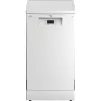Beko BDFS15020W, Fristående, Slimline (45 cm), Vit, LED, Rostfritt stål, 10 kuvert