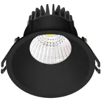 Nordtronic Downlight Velia LED 10,9W 2700K, 650 lm, 230V rund, matt svart