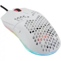 FOURZE GM800 RGB - Mus - Optisk mus - 5 knappar - Med kabel - USB - Vit