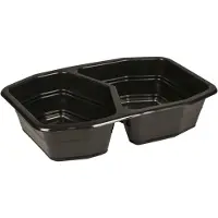 Duni Plastbricka 21,5x14,8x5 cm 940 ml svart PP 2-fack