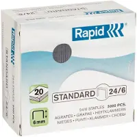 Rapid Standard - Klamrar - 24/6 - 6 mm - galvaniserat stål - paket med 5000 - för Classic K2 Fashion Baby-Ray, F18, F30, Ultimate NXT, Ultimate NXT ICE Supreme Freeze, S1