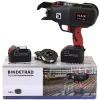 Folke-Larsens Eftf. A/S Flair häftmaskin FL-40RT/2 - 2x14,4V Li-ion-batteri, laddare & 2 rl. + 50 rl. tråd i väska