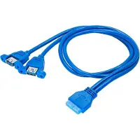 Akyga - USB-adapter - 19-stifts USB 3.0-kontakt (hona) till USB typ A (hane) - USB 3.0 - 65 cm