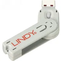 Lindy 40624, Nyckel till portblockerare, USB Type-A, Vit, Akrylnitrilbutadienstyren (ABS), 1 styck, Polypåse