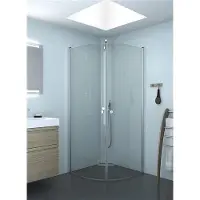 Dansani Match Halvrund Brusedør 200*87-89 cm, klart glas