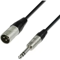Adam hall K4BMV0300 XLR Anslutningskabel [1x XLR-kontakt 3-polig - 1x Teleplugg 6,3 mm (stereo)] 3 m Svart