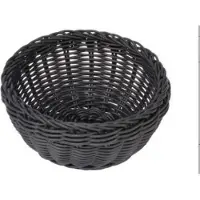 Multi Brödkorg Ø16x8 cm rund kraftig flätning PP svart, 45 st/fp