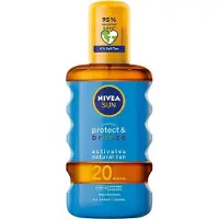 Nivea Sun Protect & Bronze Tanning Oil Spray Activating Natural Tan Spf20 200ml