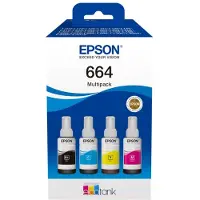 Epson EcoTank 664 - 4-pack - svart, magenta, cyan, gul - original - bläcktank - för L380, L395, L495; EcoTank ET-2650, L1455, L656; EcoTank I...