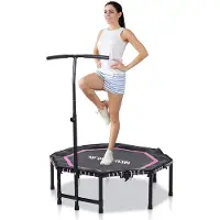 MCU-Sport fitness trampolin octagon fällbar m/handtag 122 cm, rosa