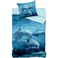 MCU Delfin sängkläder - 100% bomull - Barnsängkläder 140x200 cm