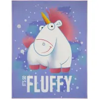 Associated Weavers Minions Fluffy Unicorns De Luxe barnmatta gul 95x125
