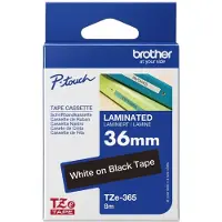 Brother TZe-365 Märkband Bandfärg: Svart Skriftfärg: Vit 36 mm 8 m