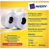 Avery-Zweckform Prisetiketter PLP1626 Permanent Etikettbredd: 26 mm Etiketthöjd: 16 mm Vit 12000 st
