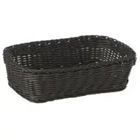 Multi Brödkorg 26,5x19xH7 cm rektangulär kraftig flätad PP svart, 48 st/fp