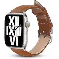 Crong CRG-44NOB-MKA, Klockarmband, Apple, Apple Watch Series 42/44/45MM, Äkta läder, Brun