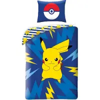 MCU Pokemon Pikachu sängkläder 140 x 200 cm, 100% bomull