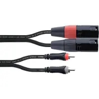 Cordial EU 1 MC XLR anslutningskabel [2x XLR 3-pin pluggar - 2x RCA pluggar] 1 m svart