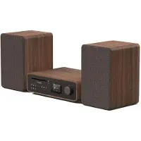 Pure Classic Stereo Coffee Black/Walnut EU/UK Retro stereoanläggning Svart, Valnöt