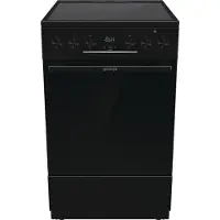 Gorenje GECS5C70BPA, Fristående köksspis, Svart, Knappar, Rotations-, Keramisk, 4 zone(s), Glass-keramisk