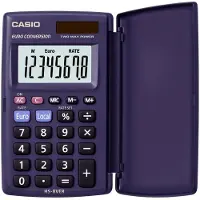 Casio HS-8VER, Ficka, Grundläggande, 8 siffror, 2 linjer, Batteri/solcell, Blå