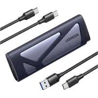 UGREEN - Förvaringslåda - 10 Gbps, aluminium - M.2 - M.2 Card (PCIe NVMe & SATA) - USB 3.2 (Gen 2)
