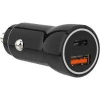 Sinox 12V dubbla USB-billaddare USB A 18W + USB C 20W svart