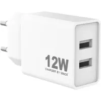 Sinox beslag Sinox väggladdare 2xUSB-A 12W. Vit, inomhus, USB, 20 V, Vit