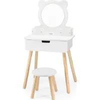 Viga Toys VIGA stort leksakstoalettset i trä med spegel och stol