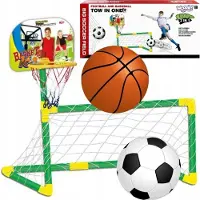 Woopie ML set 2-i-1 basketboll, mål för fotboll + boll
