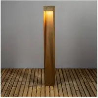 Konstsmide LED pollare Rho, dimbar, Brun / rost, Aluminium / grå / zink, LED-utomhuslampa