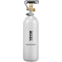 Vevor CO2-tank, 1,8 kg ny cylinder i legerat stål, CO2-lufttank med grå spraybeläggning, DIN477-ventil, handtag och justerbart tryck, TÜV-godkänd gascylinder för fatölsutmatning och läskmaskin