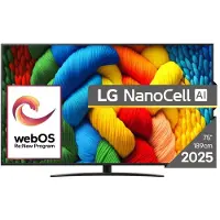 LG 75NANO81A3A - 75 Diagonal klass Nano81 Series LED-bakgrundsbelyst LCD-TV - Smart TV - webOS - 4K UHD (2160p) 3840 x 2160 - HDR - Direct LED, Nano Cell AI Display