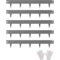 Vevor stålkantlist, 5-pack 39 x 3 tum rostbeständig metallkantlist, böjbar trädgårdskant, kraftig gräsmatta, enkel att installera, rabattgångavdelare mörkgrå
