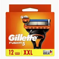 Gillette Fusion5 , Män, , Fusion5, Rostfritt stål, Svart, Blå, Orange, Rostfritt stål, 12 styck